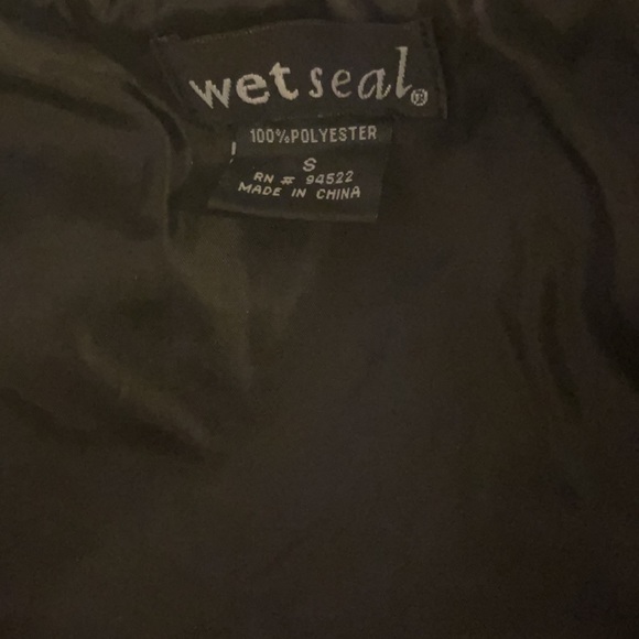 Wet Seal faux fur little black cap sleeve teddy jacket adorable size small - Picture 4 of 5